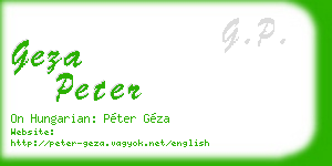 geza peter business card
