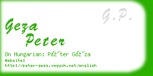 geza peter business card